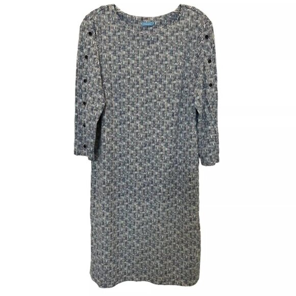 J. McLaughlin Miley Dress in White and Blue Terrace Size Small - Picture 2 of 9